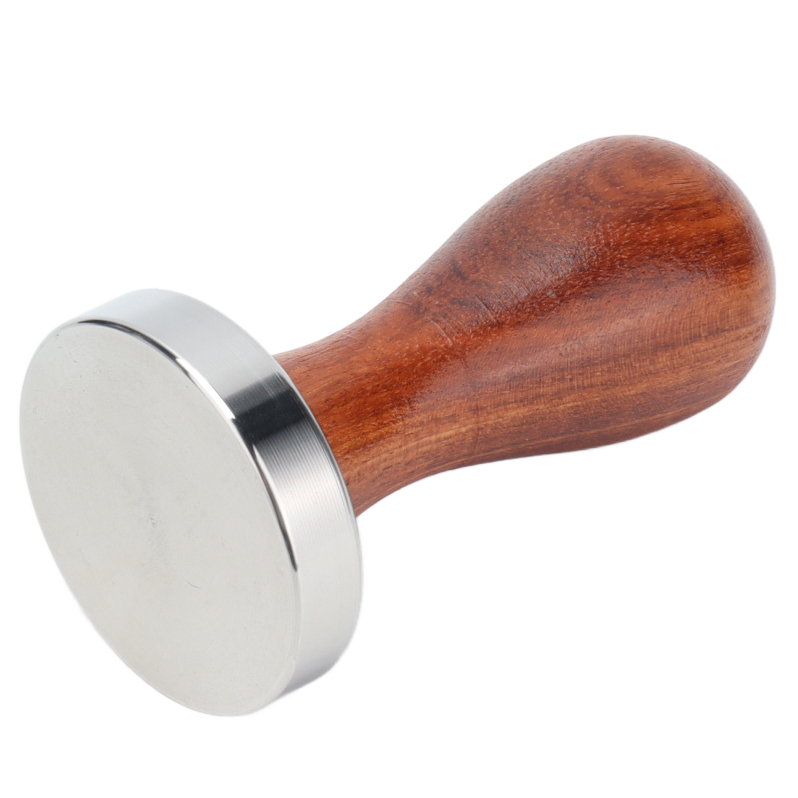 Flachstiel-tamper, Espressozubehör, Barista, 53-mm-kaffeepresse Aus Edelstahl Mit Holzgriff, Edelstahl-kaffeetamper, Dosierleiste