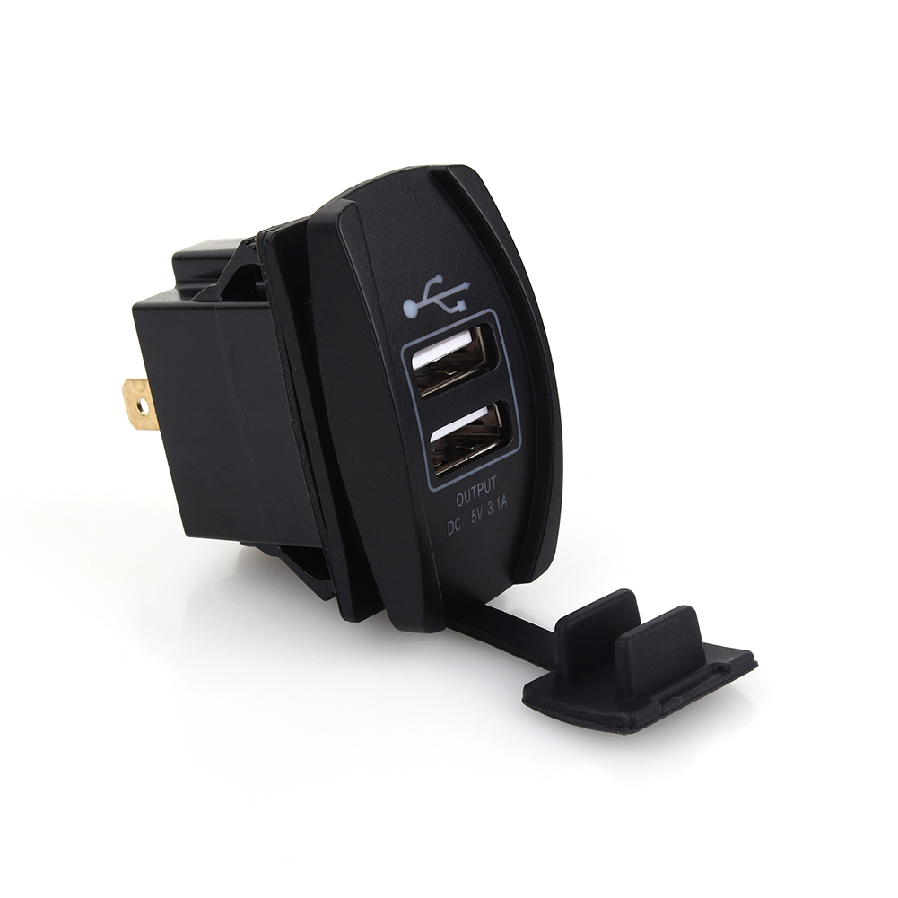 12v-24v Dc Dual-usb-ladegerät Mit Blauer Led, 5v 3,1a Für Carling Arb-schalter