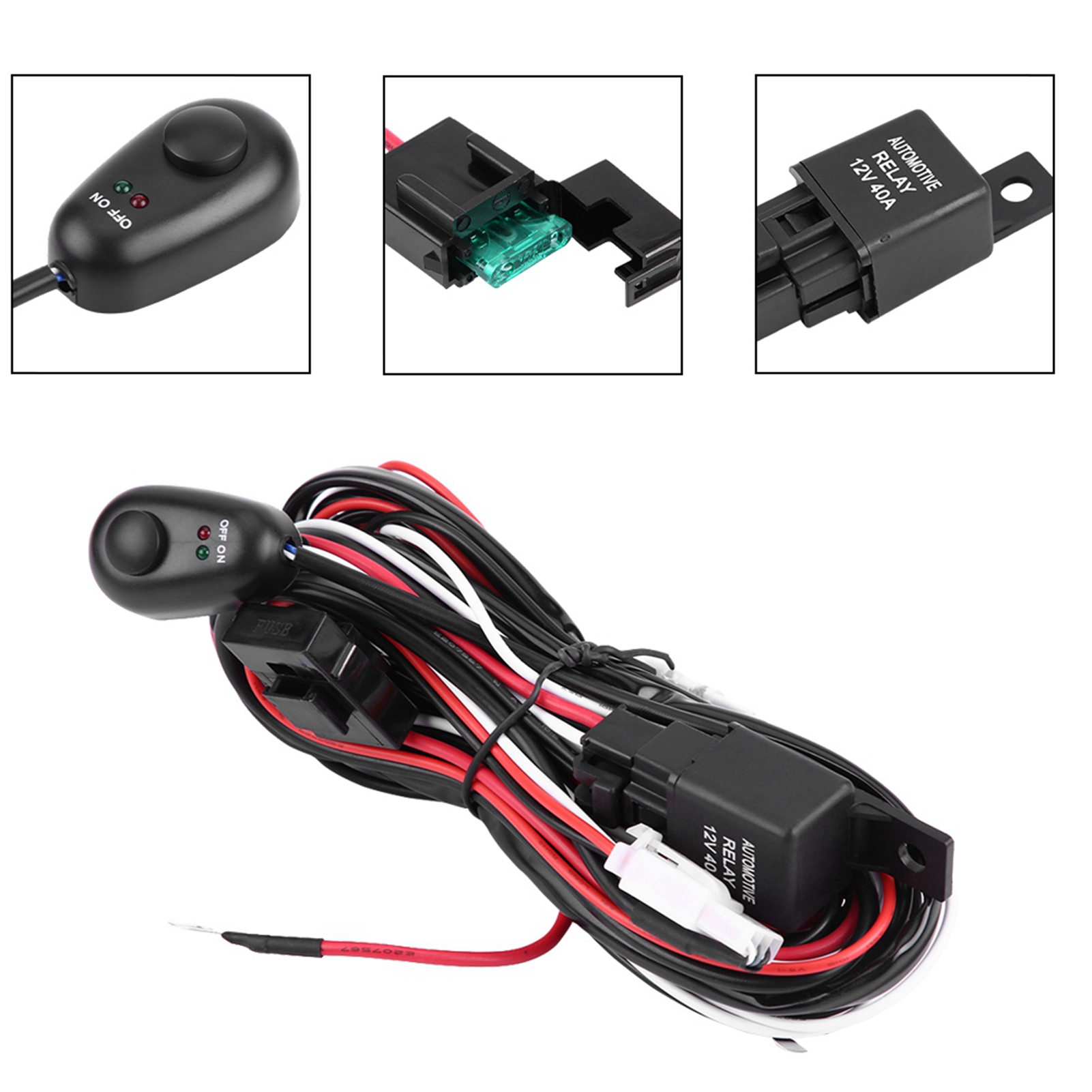 Kabelbaum Und Schalter Für 180-w-led-lichtleiste, Autoscheinwerfer-set, 12-v-/24-v-zündung