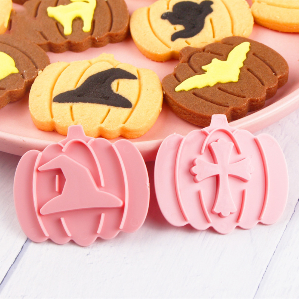 Set Mit 9 Halloween 3d Kürbisformen Für Gefüllte Kekse, Diy Kekspresse Gebäck, Verpackt In Einer Schachtel.