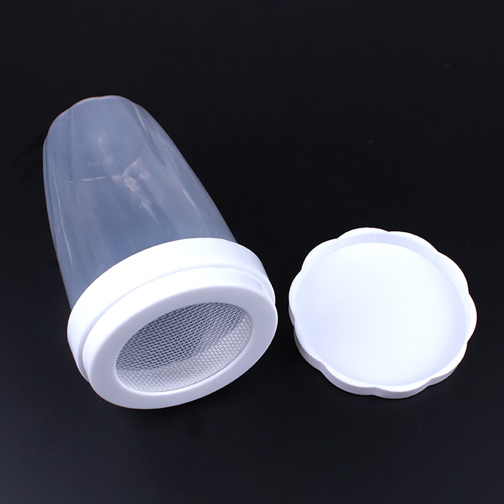 Mehlsiebflasche Aus Kunststoff, Manuelles Puderzuckersieb, Pulverdose Mit Feinem Sieb