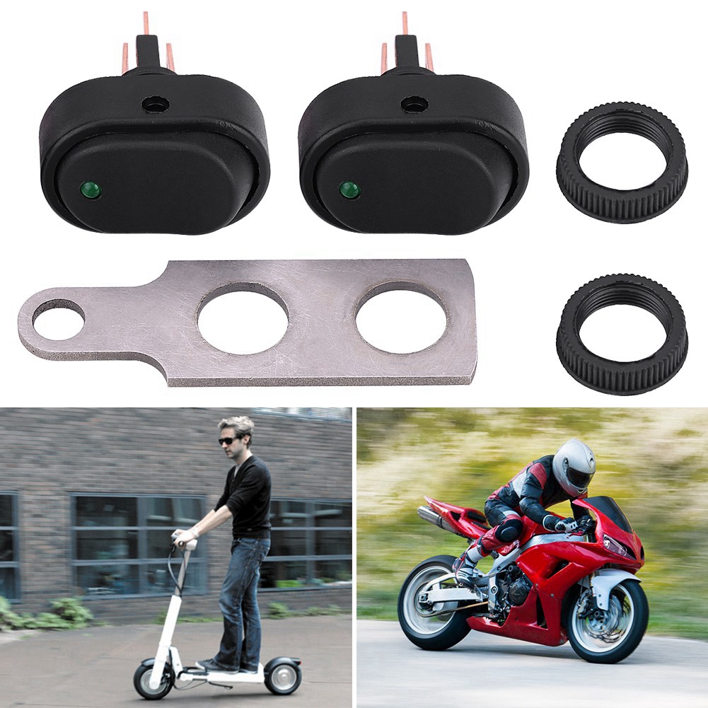 12v Led Motorrad-/rollerscheinwerfer Mit Ein-/ausschalter Und Grüner Kontrollleuchte - Typ A
