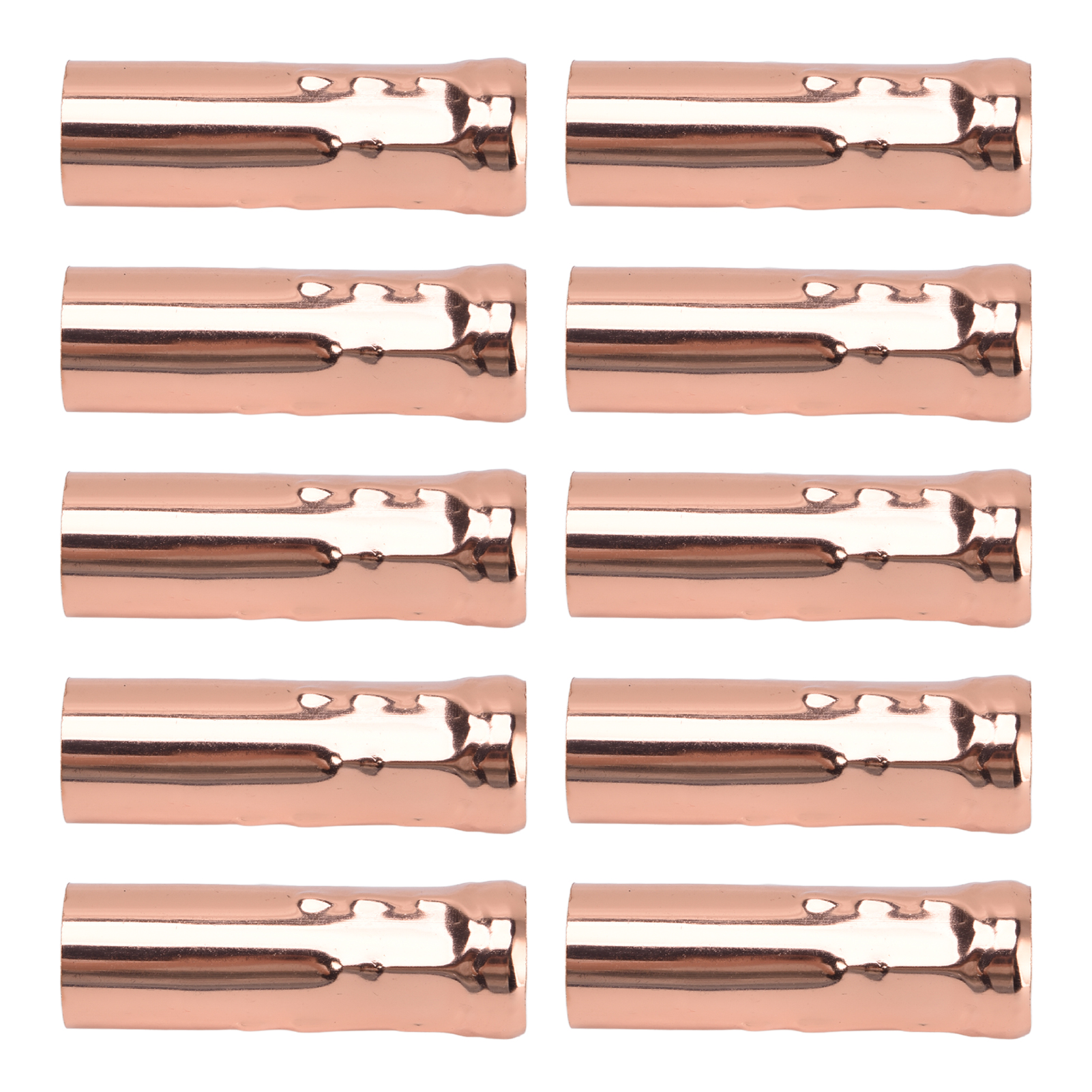 Set Mit 10 E14-fassungen, Tropfenförmigen Kristallglasröhren, Geradem Lampenschirm Für Pendelleuchten, Beleuchtungszubehör, Modell 25x80mm, Farbe Roségold.