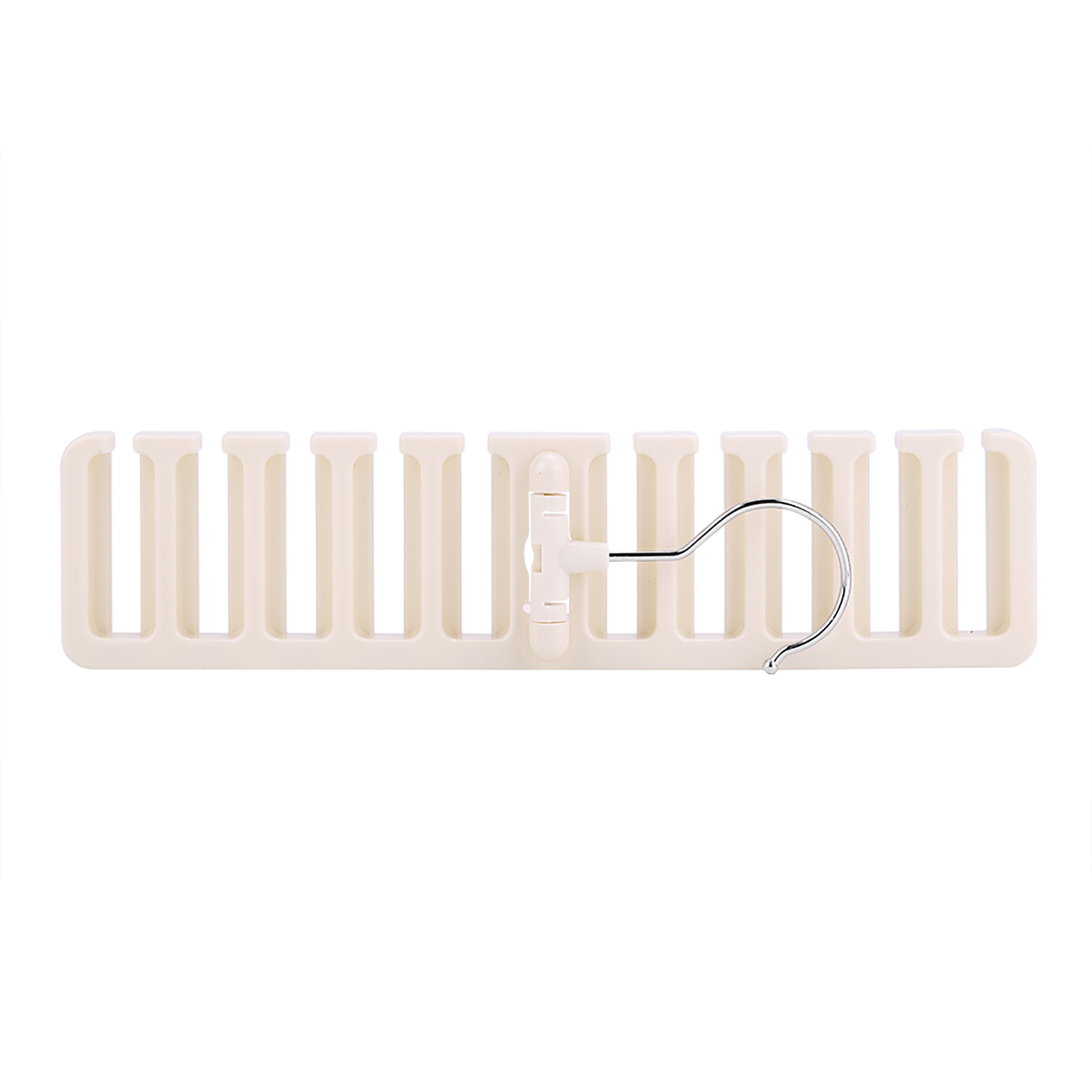 10-fach Krawatten-, Gürtel- Und Schalhalter Aus Robustem Kunststoff, Platzsparend, Beige