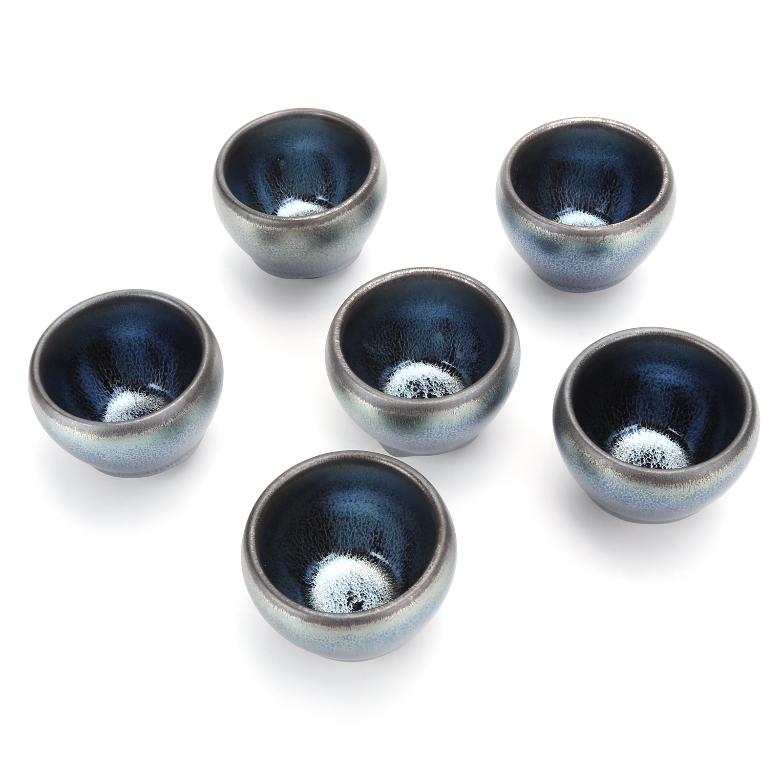 6-teiliges Set Teetassen Aus Keramik, Kung-fu-teegeschirr, Trinkgefäße, Accessoires Für Die Heimdekoration, Blaue Ausführung