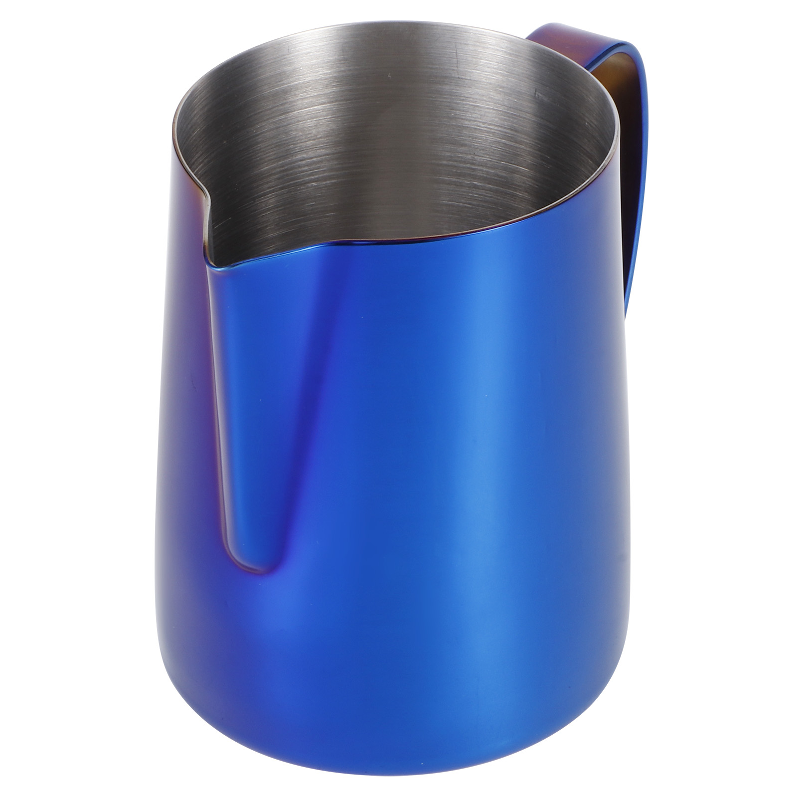 Japanischer, Farbenfroher Kaffeekännchen Aus Edelstahl, Milchaufschäumer, Latte-art-kanne, 600 Ml, In Blau