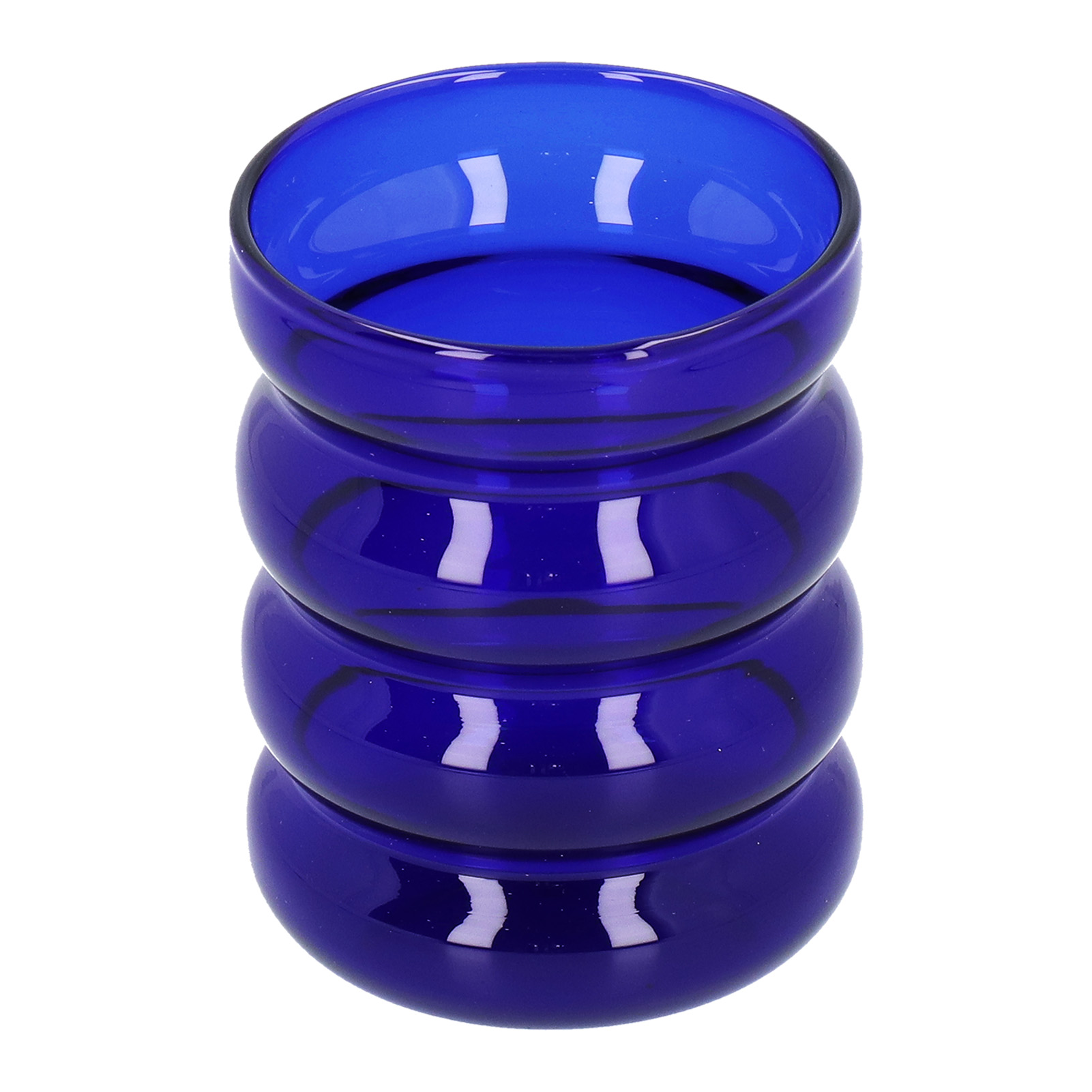 Trinkbecher Aus Hochwertigem Borosilikatglas Mit Bambusgelenk-design, Hitzebeständig, Für Milch, Bier, Kaffee (blau)