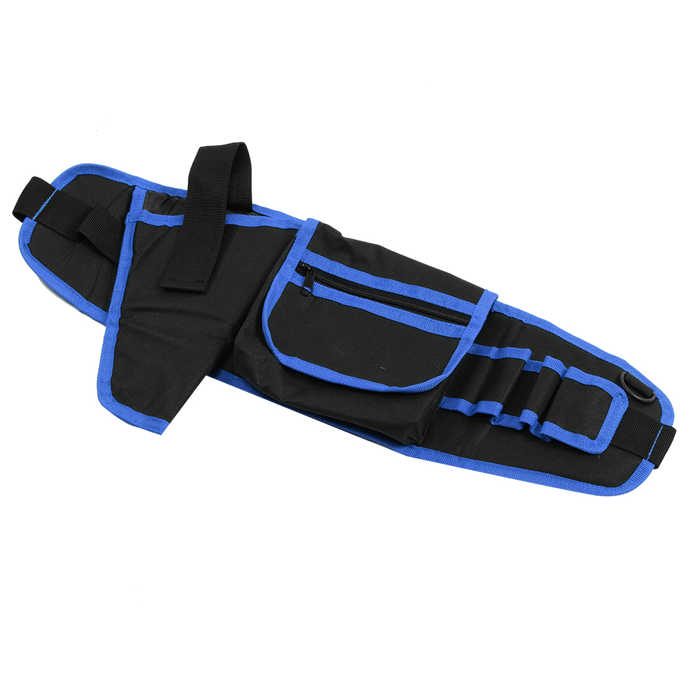 56 X 16 Cm Multifunktionale Gürteltasche Für Gartengeräte, Elektrikerwerkzeug-organizer Mit Mehreren Fächern, Schwarz + Blau