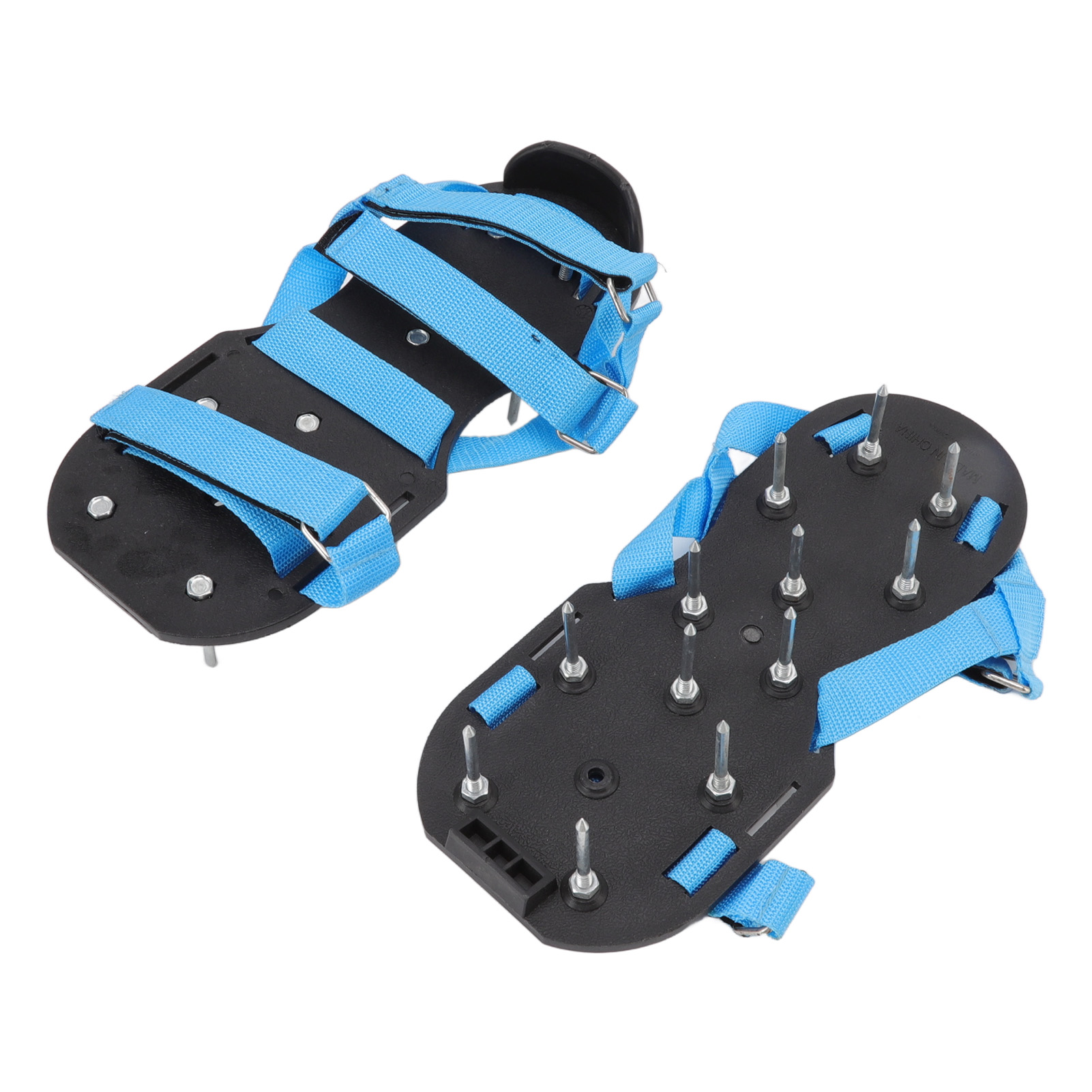 Rasenlüfter-sandalen, Gartenschuhe Mit Spikes Für Die Bodenbelüftung, Terrasse, Rasen, Gras, Blau