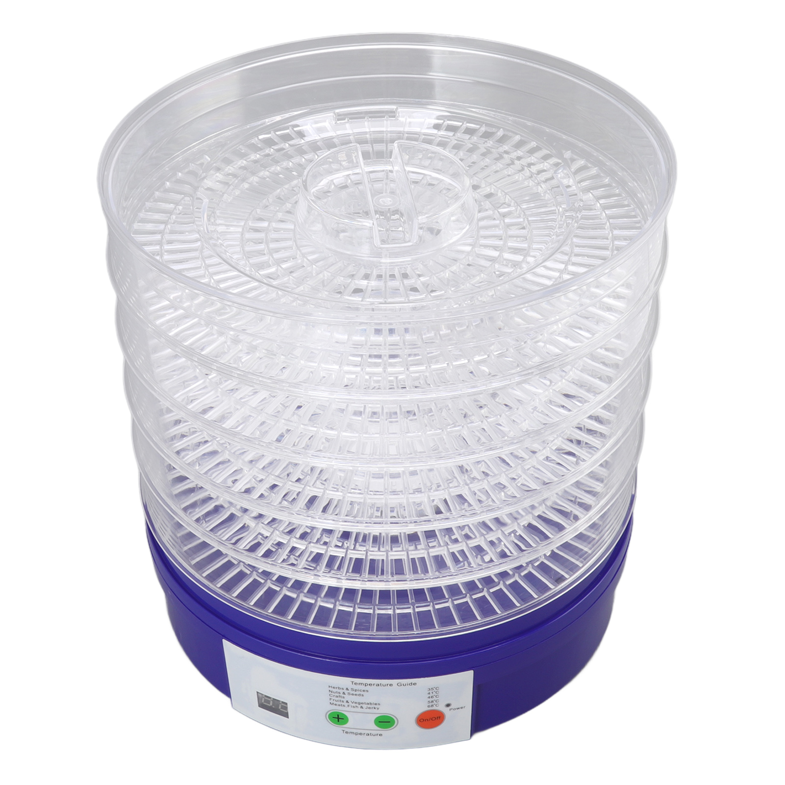 Dörrgerät Mit 5 Einschüben Für Obst, Gemüse Und Fleisch, Snacktrockner Für Zu Hause, Blau, Eu-stecker 250v.