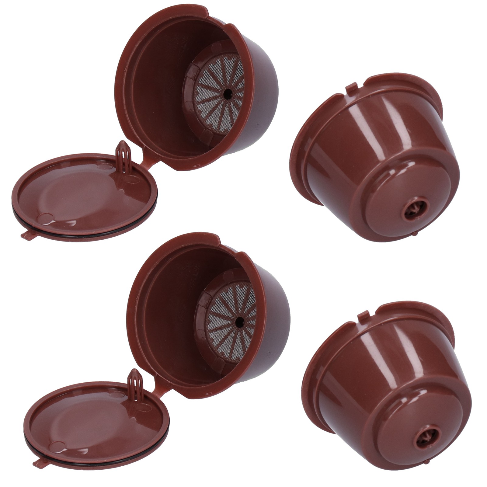 Wiederbefüllbare Kaffeekapsel Mit Wiederverwendbarem Kaffeefilter Für Dolce Gusto Maschine Inklusive Löffel Und Bürste (braun)