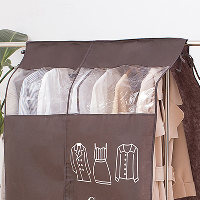 Set Aus Braunen Staubschutzhüllen Für Kleidung, Hängeaufbewahrungshülle Für Mäntel, Wandhaken Für Schlafzimmer, Feuchtigkeitsschutz