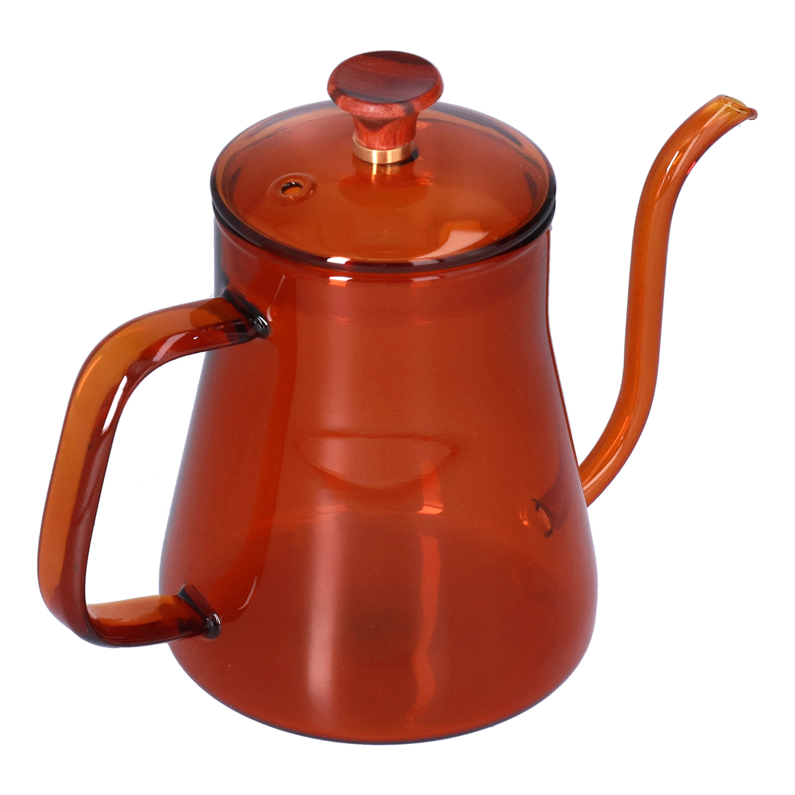 Glaskaffeekanne Mit Manuellem Stempel, Kaffeekanne Mit Langem Ausguss, 350-ml-brauner Wasserkocher