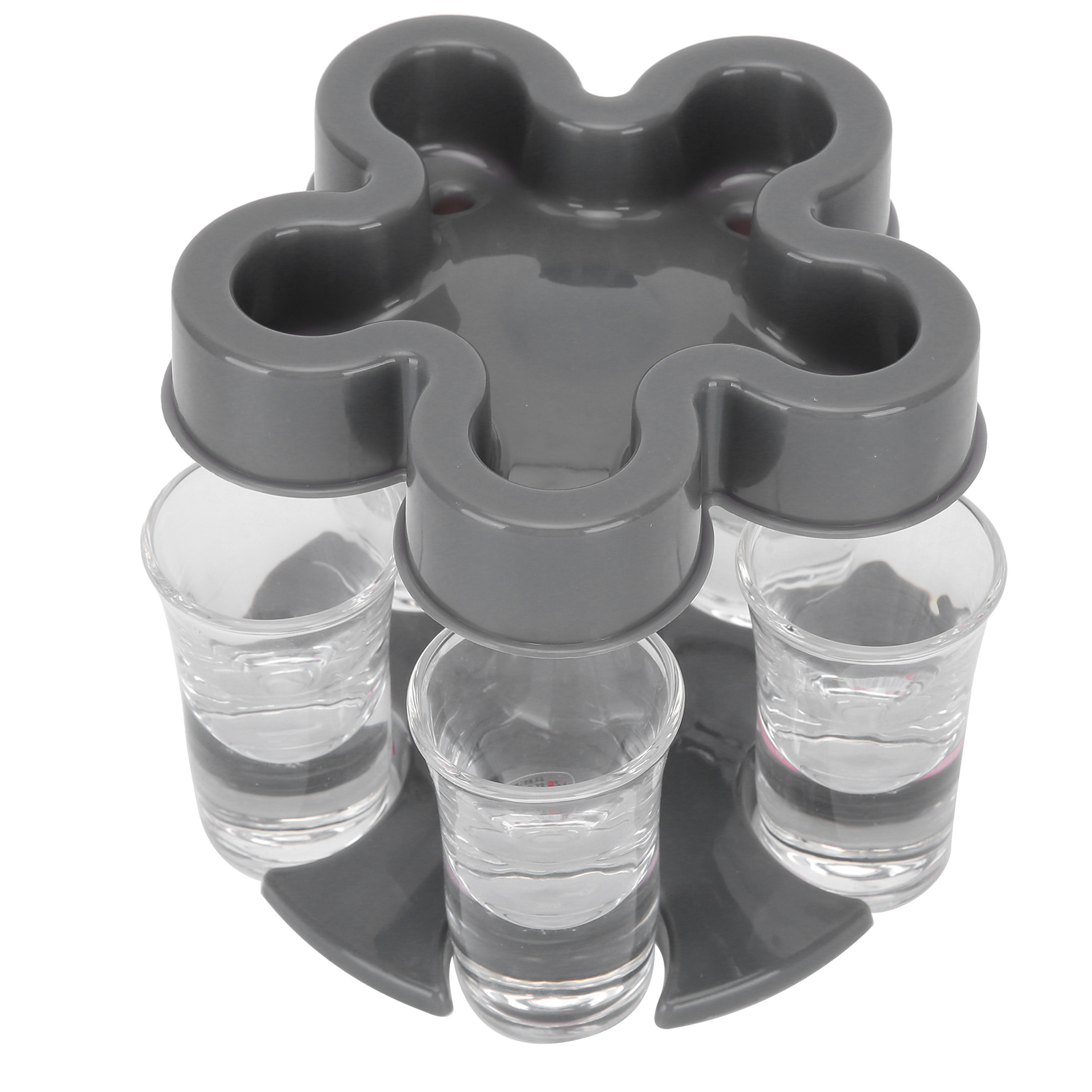 5-schnapsglas-spenderhalter Mit 6 Weingläsern, Party-bar-zubehör, Dunkelgrau