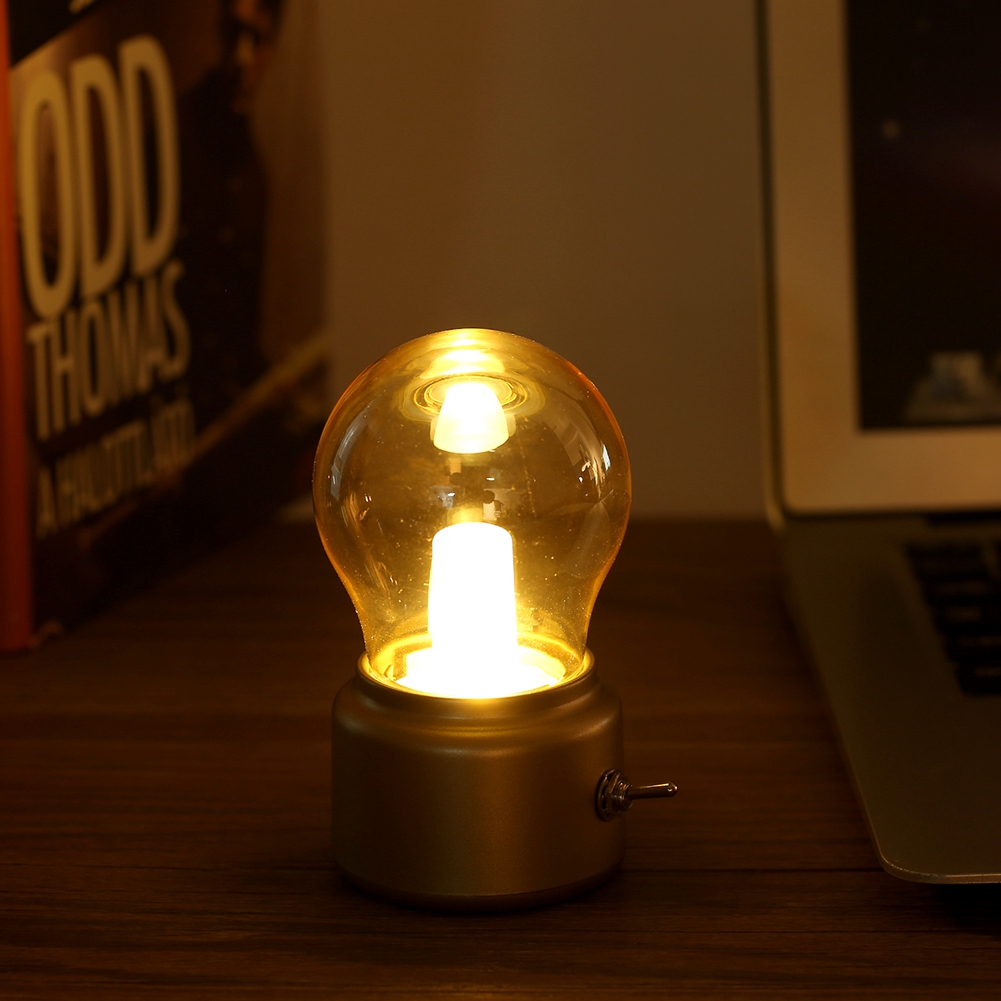 Kreatives Retro-led-nachtlicht, Usb-wiederaufladbar, Gold