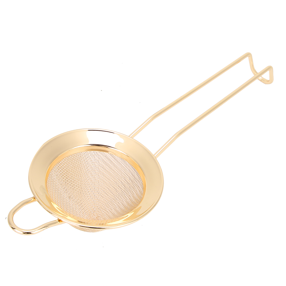 Kegelförmiger Kuchen- Und Pulverfilter Aus Edelstahl, Cocktailsieb, Barzubehör, Gold