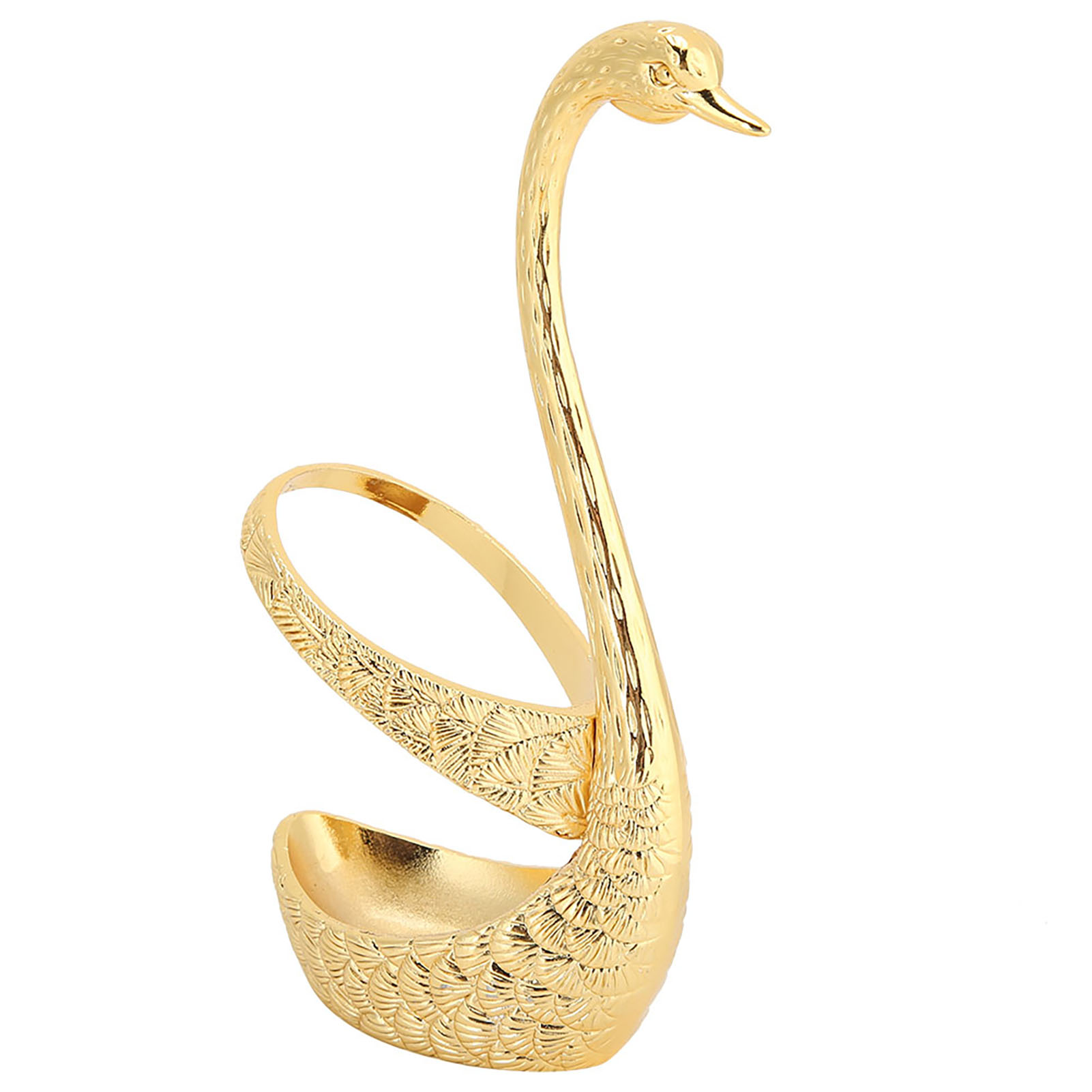 Edelstahl-löffel-besteckset Mit Schwanenförmigem Halter Aus Zinklegierung, Gold