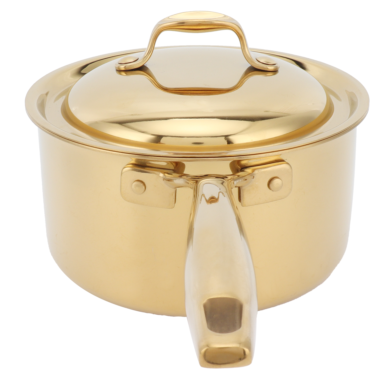Edelstahl-milchtopf Mit Dicker Wandstärke, Deckel, 3-lagiger Verbundboden, Passender Speisebehälter, Gold