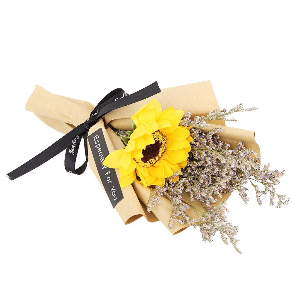 Sonnenblumenstrauß, Natürliche Trockenblumen, Hochzeitsdekoration, Trockenblumengeschenk (gelb)