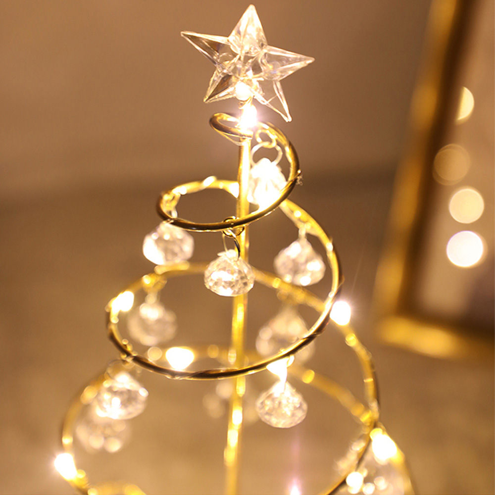Led-weihnachtsbaumlampe, Batteriebetrieben, Spiralförmig, Mit Sternspitze, Für Die Weihnachtsdekoration Im Schlafzimmer, Silber