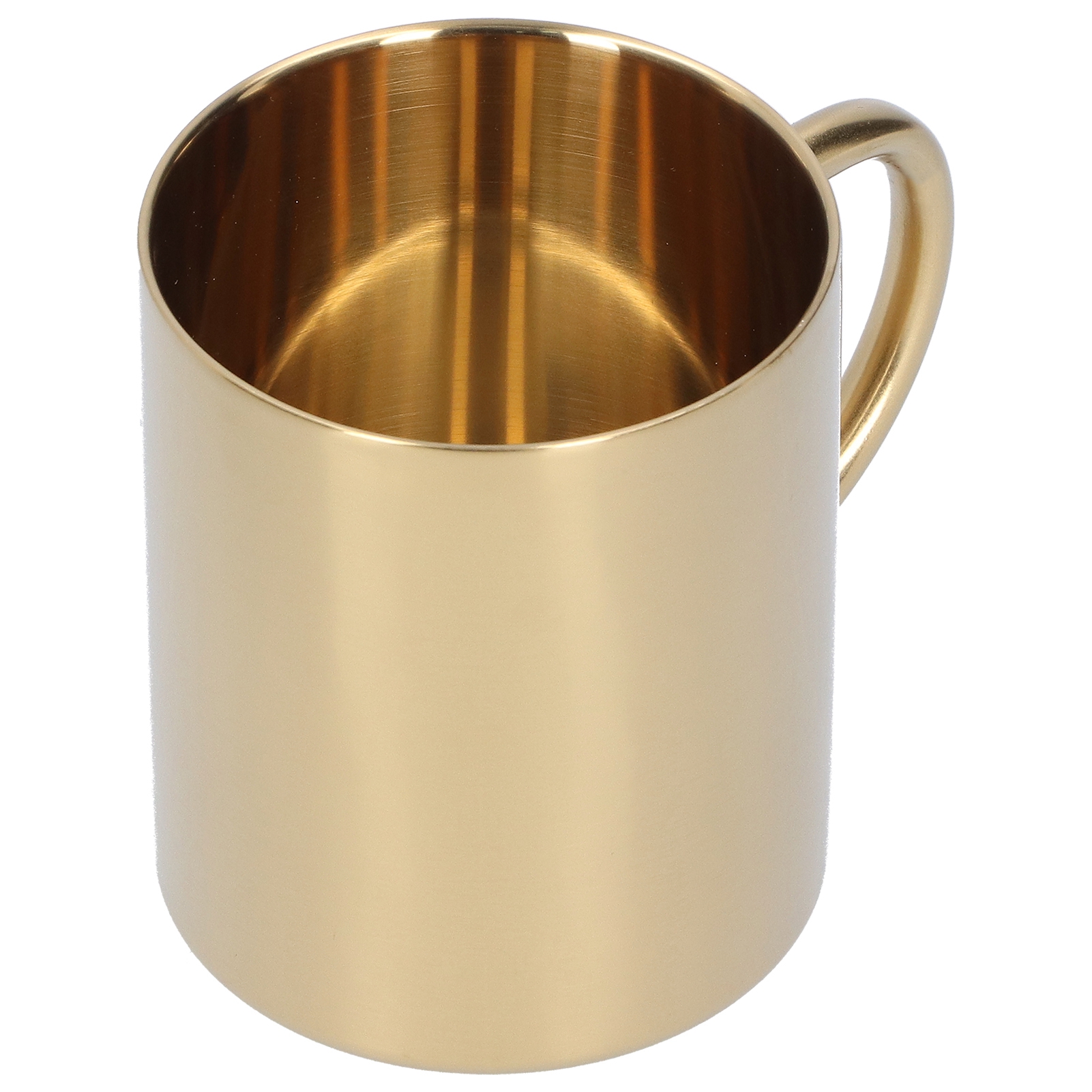 Becher Aus Edelstahl 304, Doppelwandig, Hitzebeständig, Mit Henkel, 400 Ml (gold)