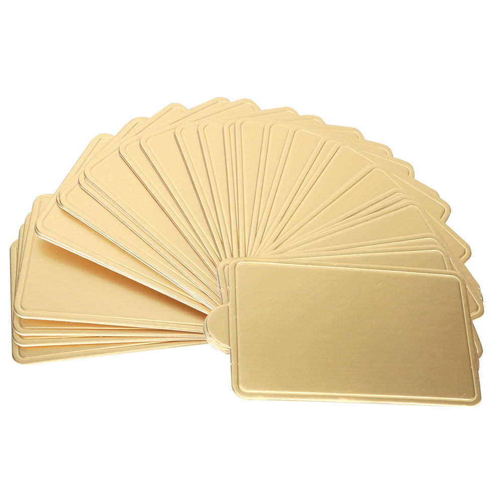 300 Stück Goldene Rechteckige Mousse-kuchen-dessert-unterlage Aus Karton, Backutensilien 100 X 60 Mm