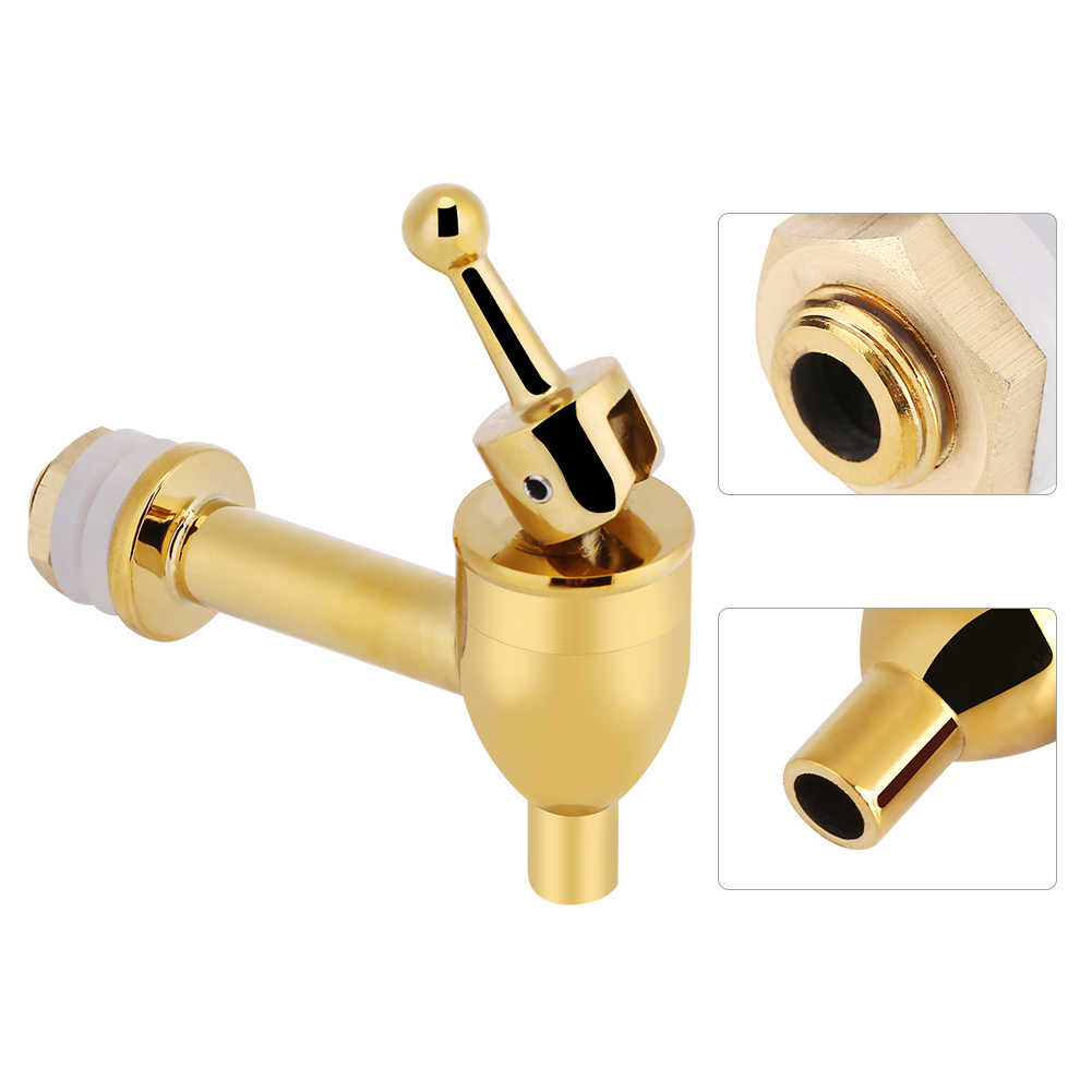 Kupferner Wasserhahn, Ersatzhahn Für Wein- Und Bierfassgetränkespender, Goldfarben (1,2 Cm)