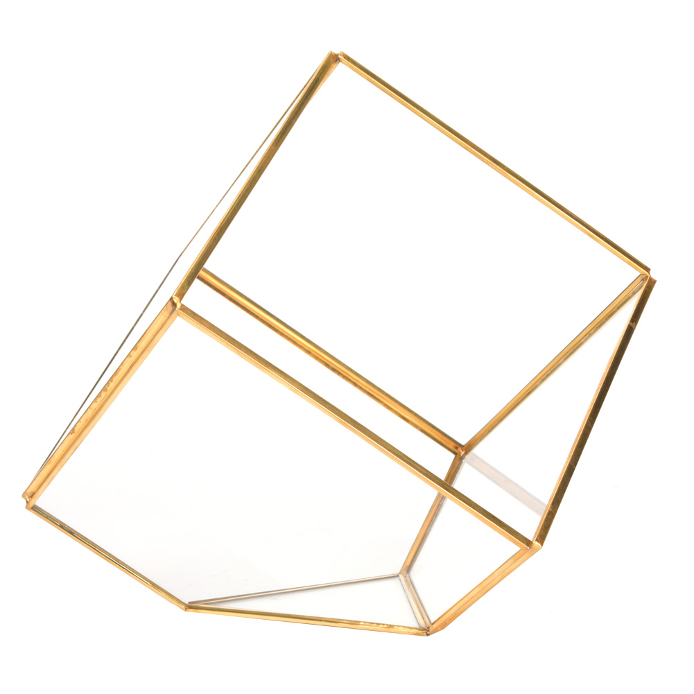 Goldener Geometrischer Sukkulenten-pflanztopf Aus Glas, Pflanzgefäß Für Die Gartengestaltung, Tischdekoration
