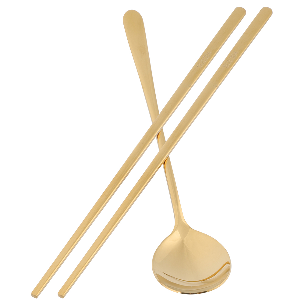 Essstäbchen-set Aus Edelstahl 304 Im Koreanischen Stil, Besteck, Weihnachtsgeschenk (gold)