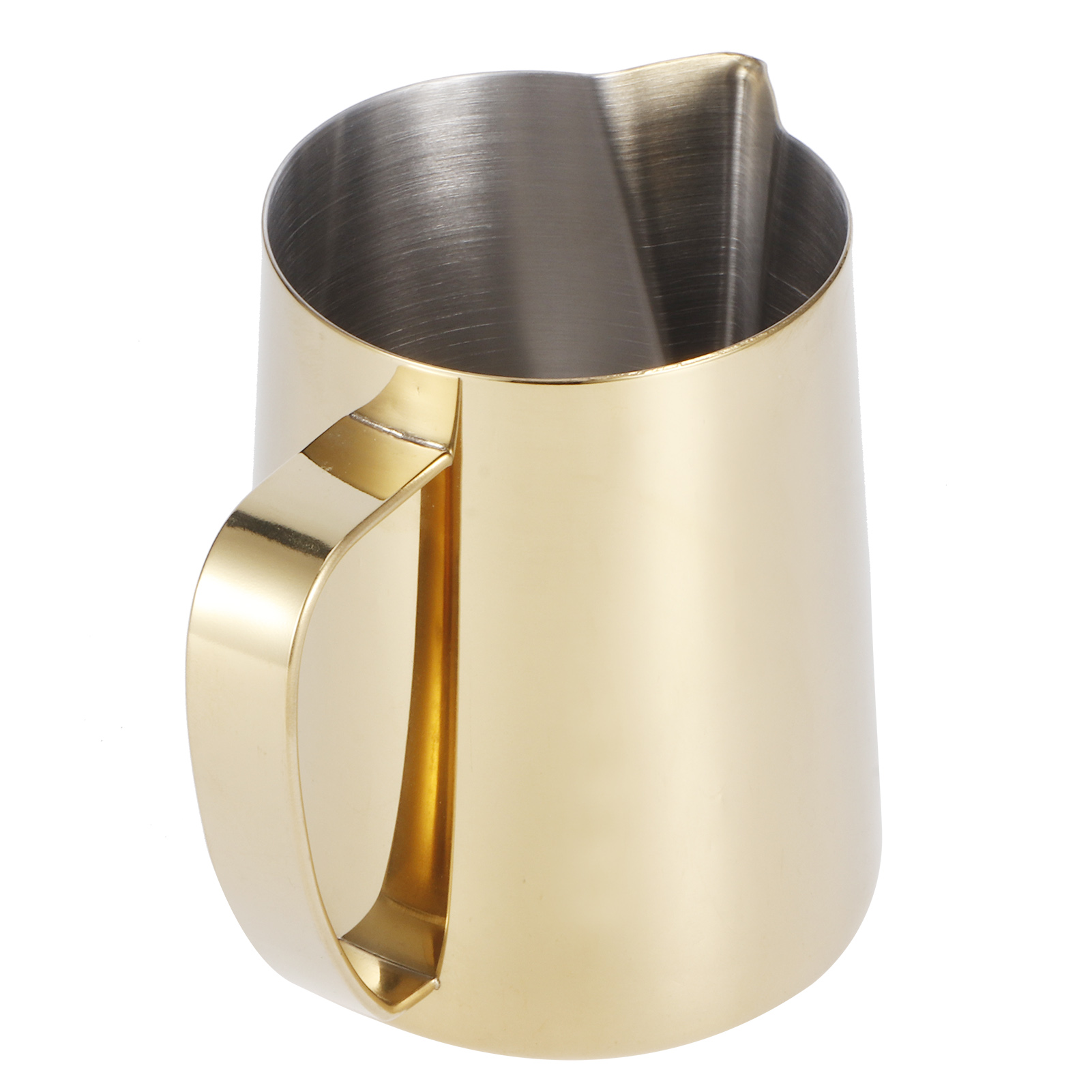 Kaffeekännchen Aus Edelstahl 304, Milchaufschäumer, Multifunktionskännchen Für Latte Art, Gold, 600 Ml