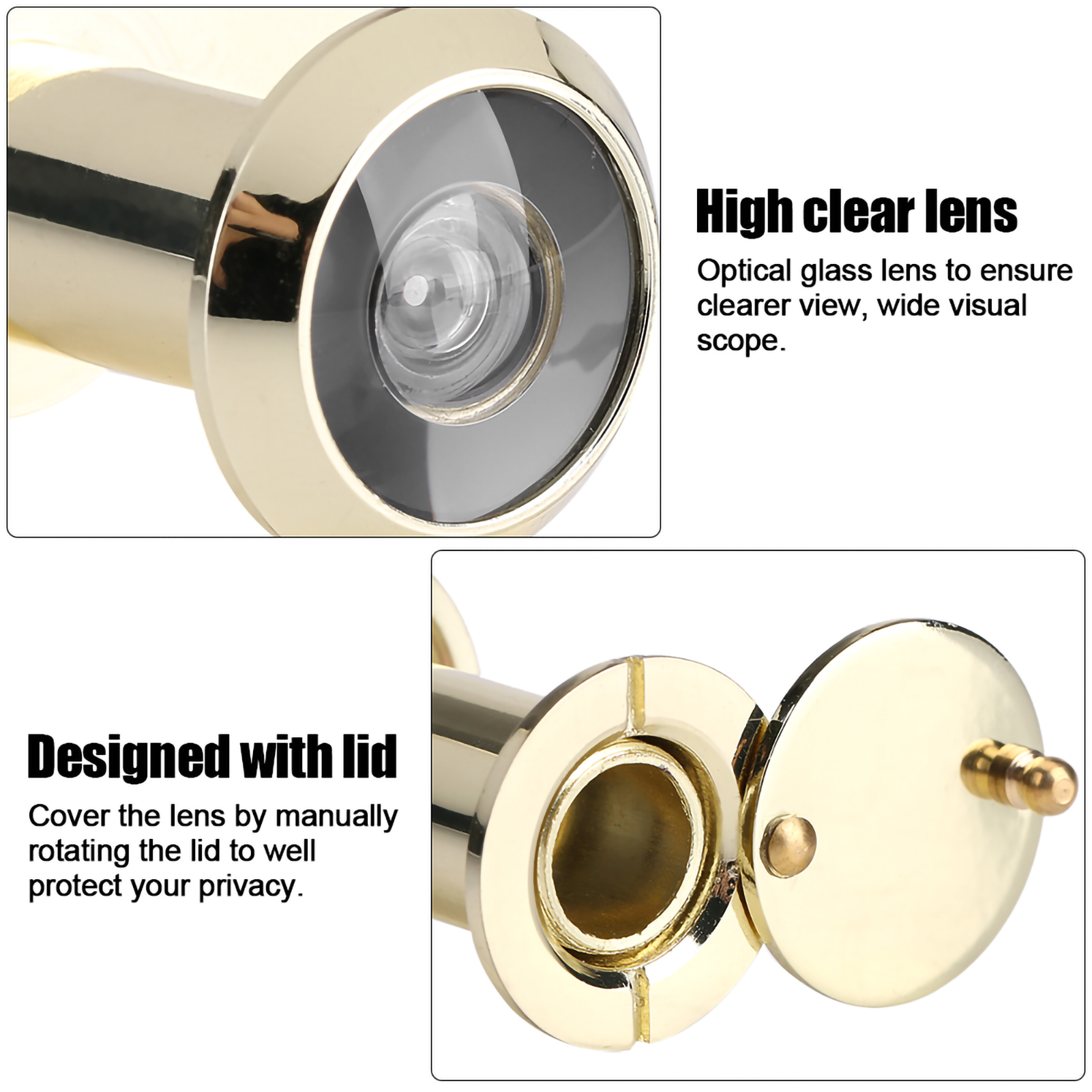 Optischer Türspion Mit Weitwinkelglas Für Die Heimsicherheit (gold)