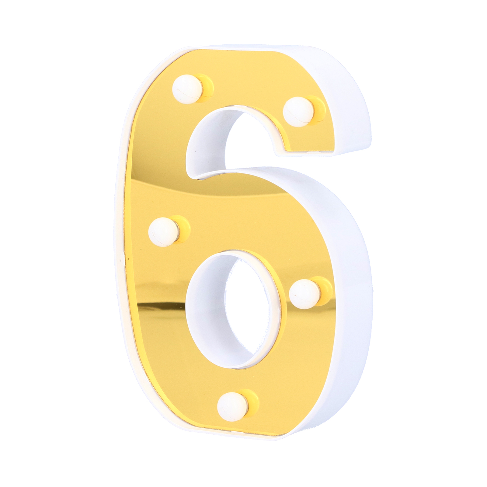 Goldene Led-leuchte Mit Der Zahl 6, Warmweiß, Für Hochzeiten, Geburtstage, Partys Und Feiertage.