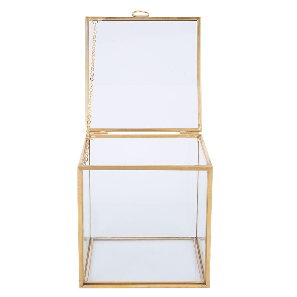 Geometrischer Glas-pflanzkasten Mit Goldenem Rand Für Sukkulenten, Ideal Für Die Dekoration Von Wohnräumen