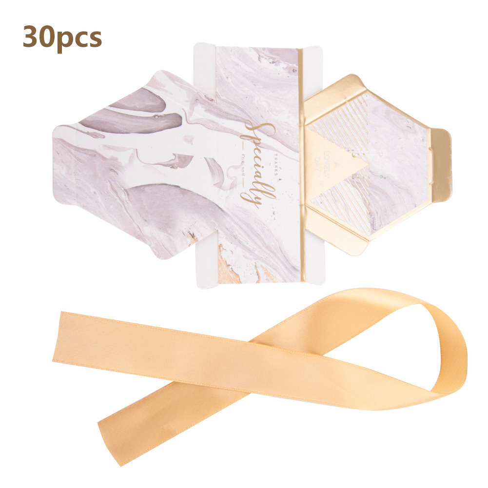 30 Stück Bonbonboxen Aus Papier, Geschenkboxen Für Hochzeitsfeiern, Gastgeschenke, Schleife (gold)