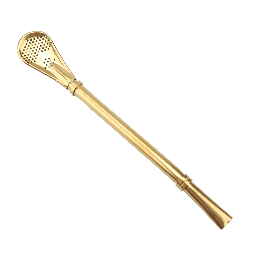 Trinkhalmlöffel Aus Edelstahl, Wiederverwendbar Und Waschbar, Gold