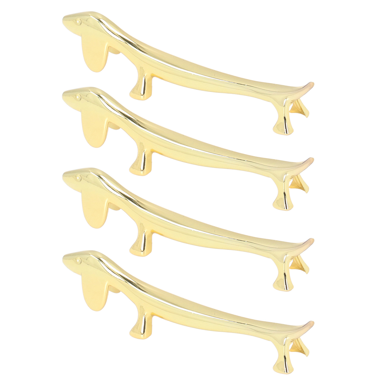 Set Mit 4 Goldenen Essstäbchenhaltern In Dackelform, Tier-essstäbchenhalter Zur Aufbewahrung Von Löffeln, Gabeln Und Messern