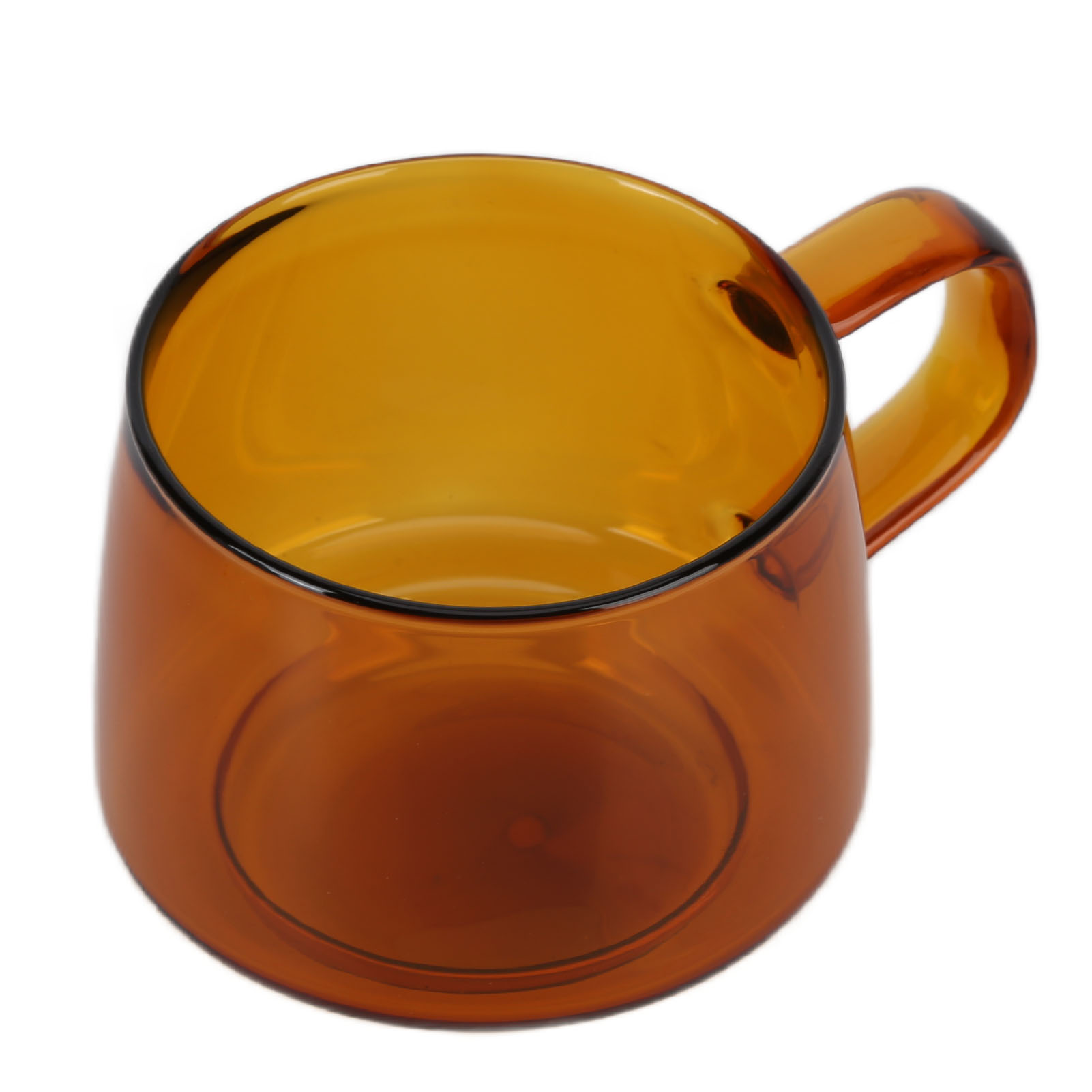 250 Ml Kaffeetasse Aus Klarem Borosilikatglas Mit Untertasse Und Henkel, Gläserset Für Saft, Tee, Milch, Wasser, Bernsteinfarben, Für Den Hausgebrauch