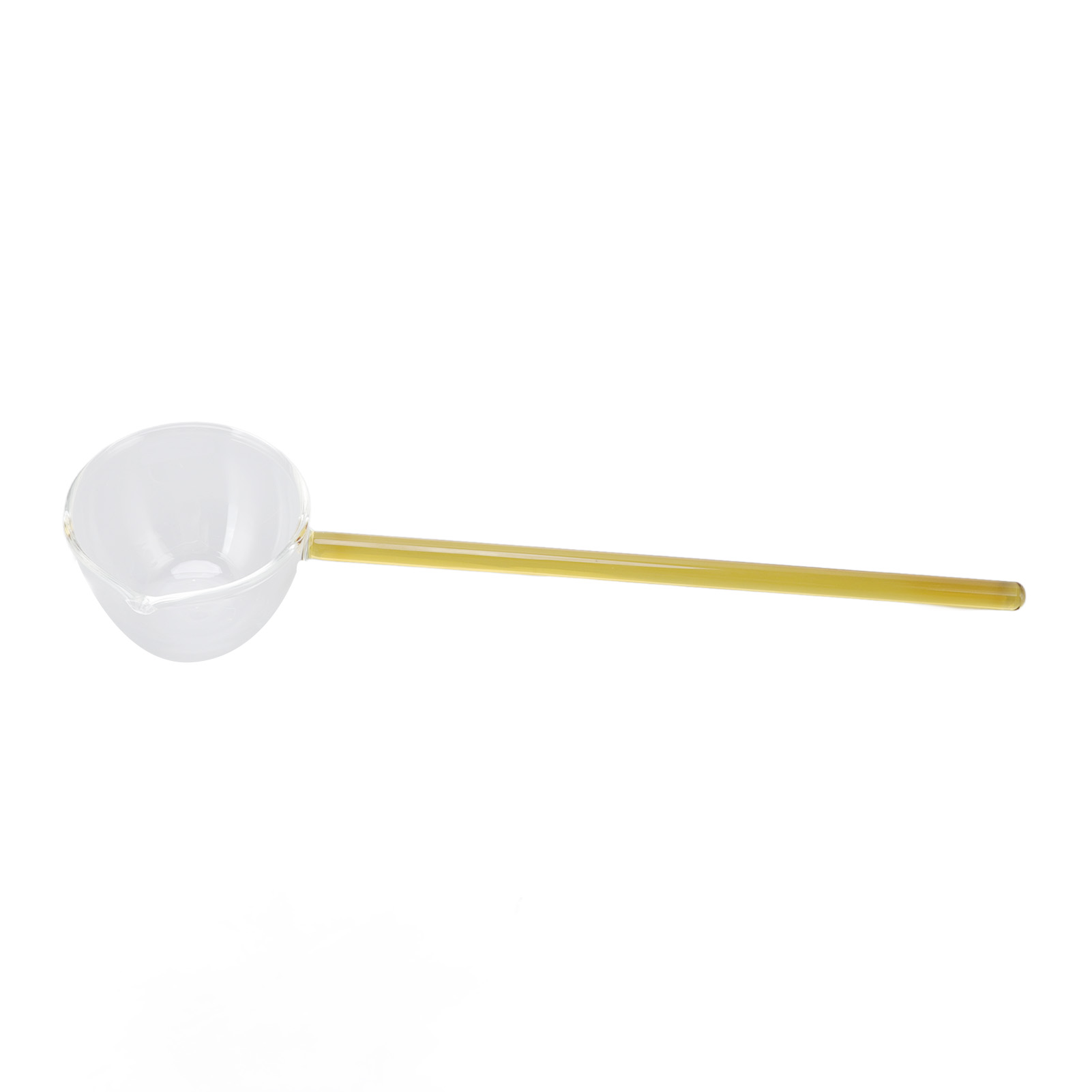 Hitzebeständiger Glaslöffel, Langer, Eleganter Griff, Gelb, Ideal Zum Kochen, Für Getränke, Milch, Suppe, Influencer, Geschenk.