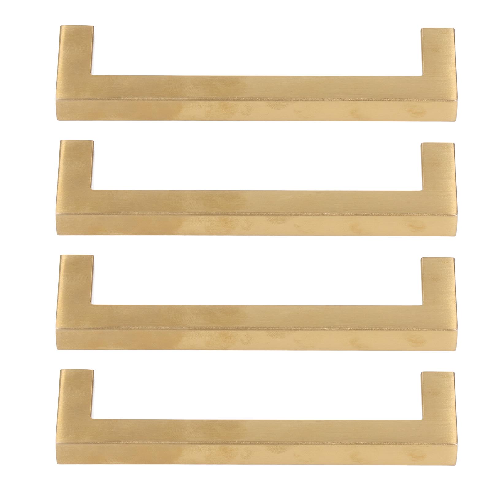 Set Mit 4 Goldfarbenen Edelstahl-schubladengriffen Für Küchenmöbel Und Schränke, Modell 12x12x96 Mm.