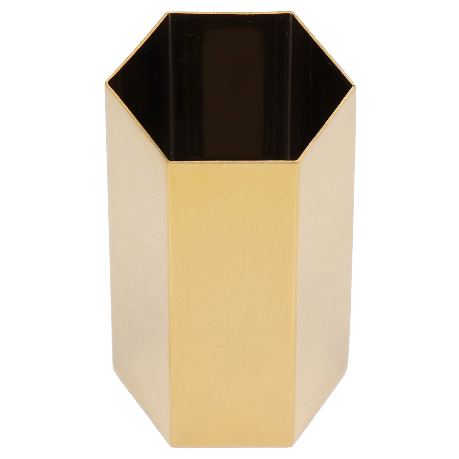 Sechseckiger Stiftehalter In Gold, Dekorative Edelstahlvase, Schreibtisch-organizer Im Skandinavischen Stil, 6-seitig