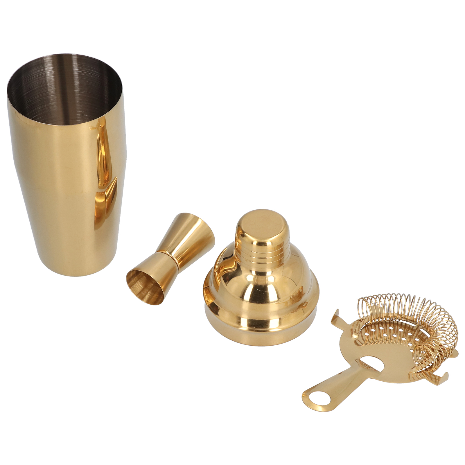 750-ml-cocktailshaker Aus Goldfarbenem Edelstahl Mit Messbecher Und Eissieb, Professionelles Shaker-set Für Cocktails Und Mixologie