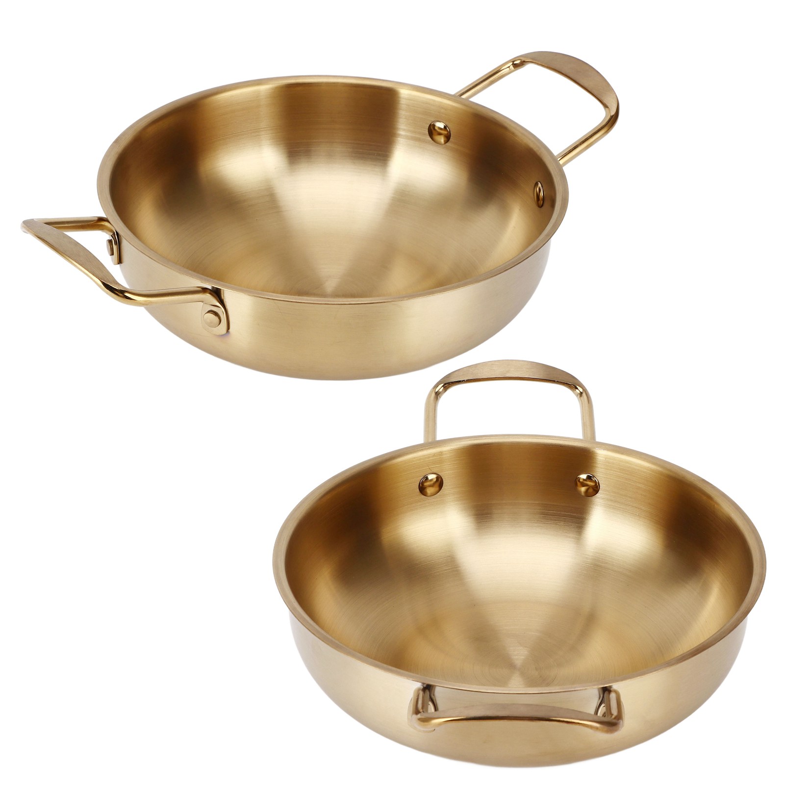 Vergoldeter Nudeltopf Aus Edelstahl Im Koreanischen Stil, Mit Zwei Griffen, Geeignet Für Den Gebrauch Auf Gasherden, Ideal Zum Kochen Von Meeresfrüchten, 24 Cm Durchmesser