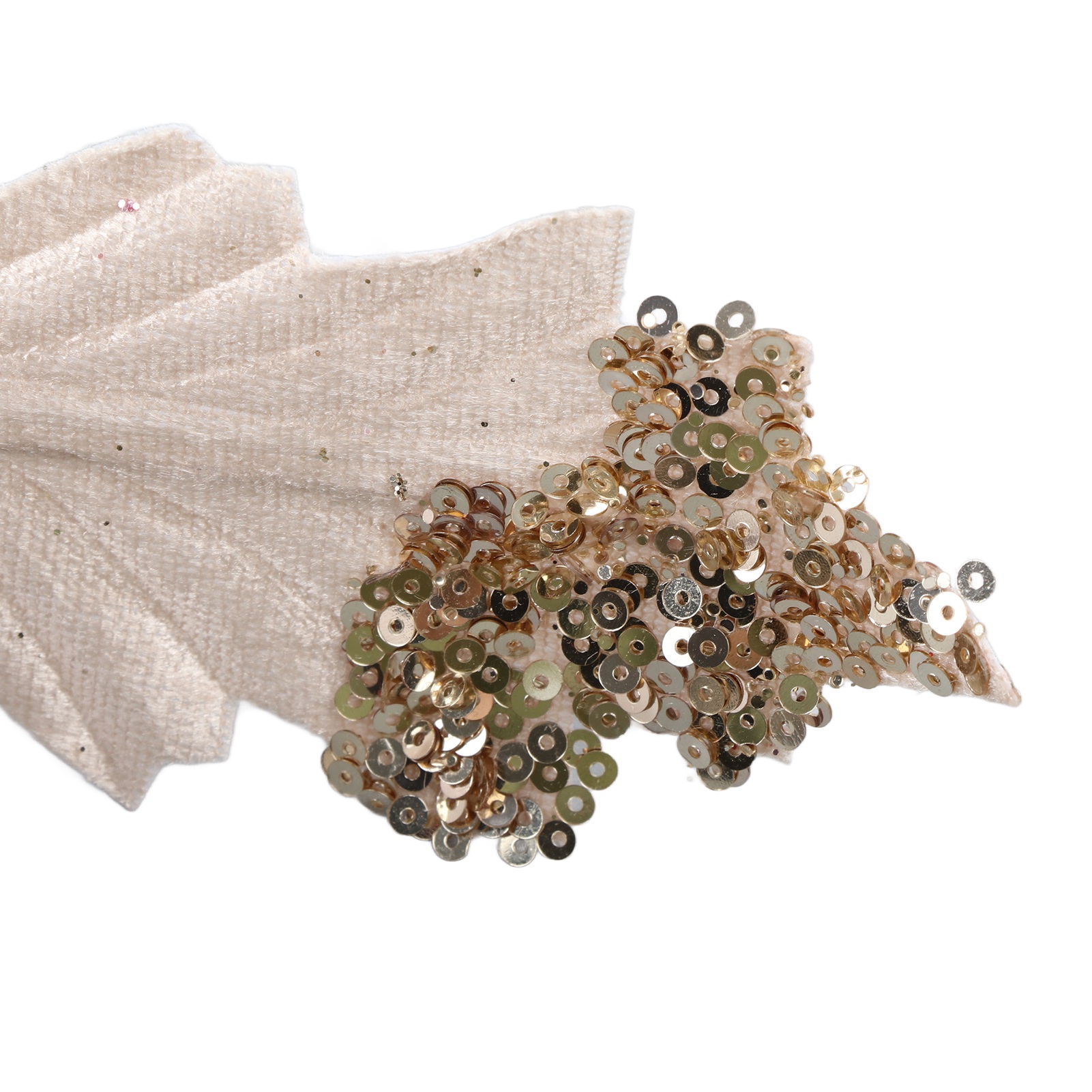 Set Mit 4 Künstlichen Goldenen Weihnachtsbaumblüten – Champagnerfarben, 25 Cm Hoch, 20 Cm Durchmesser