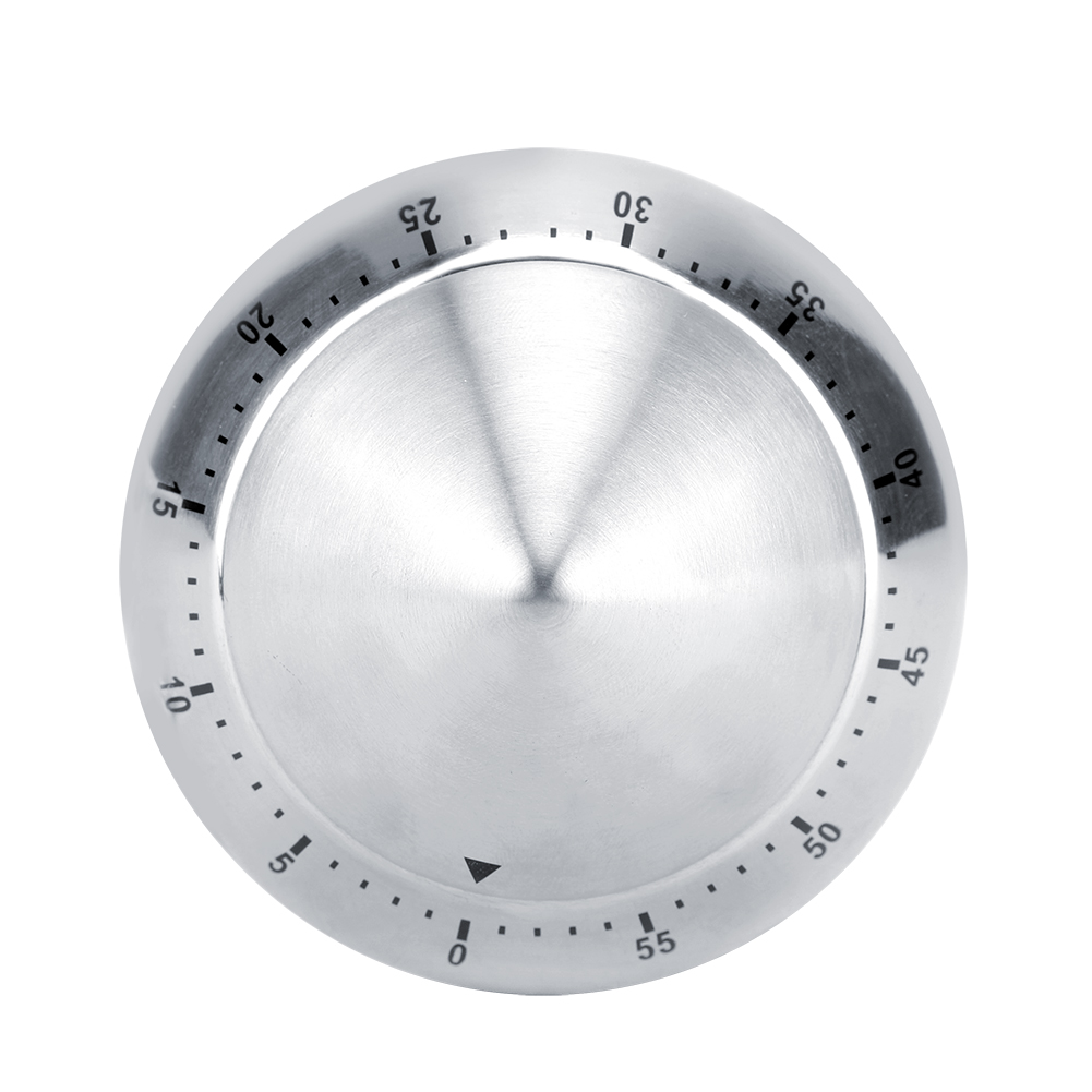 Modischer Mechanischer Kochtimer Aus Edelstahl Mit 60-minuten-countdown, Silberfarben