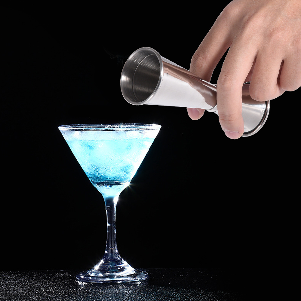 Doppel-jigger Aus Edelstahl 304, Bar-wein-cocktail-shaker, Barzubehör, Silber
