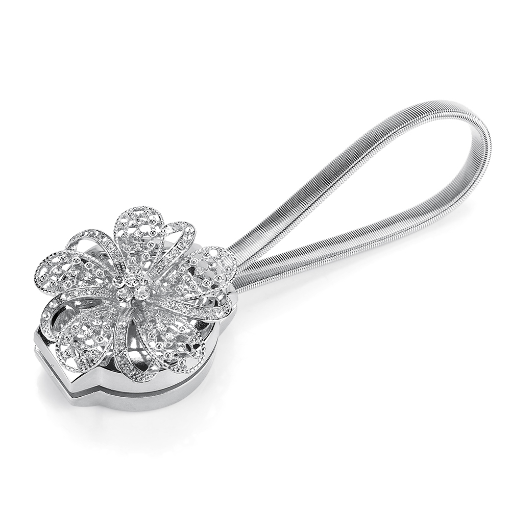 Einziehbarer Magnetischer Blumen-vorhangclip Mit Schnalle, Gürtelhalter, Krawattengürtel-zubehör, Silber
