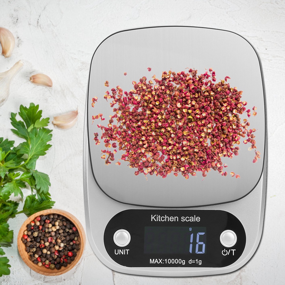 Mini-tragbare Elektrische Küchenwaage Aus Edelstahl, Silberfarben, 10 Kg/1 G