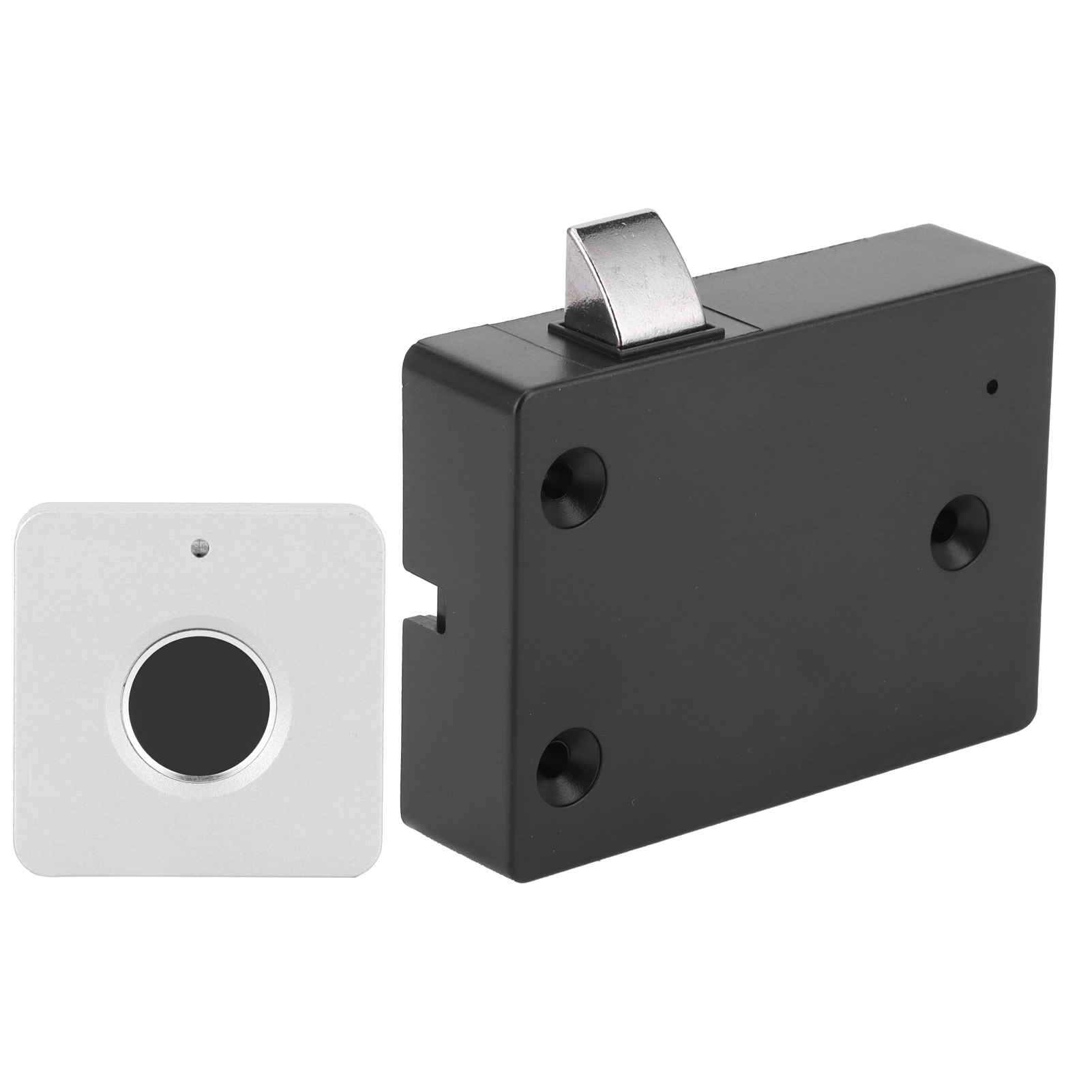 Smartes Elektrisches Schrankschloss Mit Fingerabdruckabdruck Aus Aluminiumlegierung, Klein, Quadratisch, Silberfarben, Für Schrankschubladen