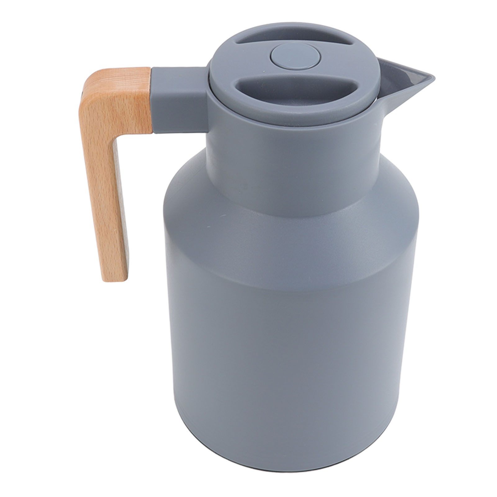 Graue, Isolierte Teekanne (1 Liter), Griff Aus Europäischem Holz, Kaffeemaschine Für Zuhause