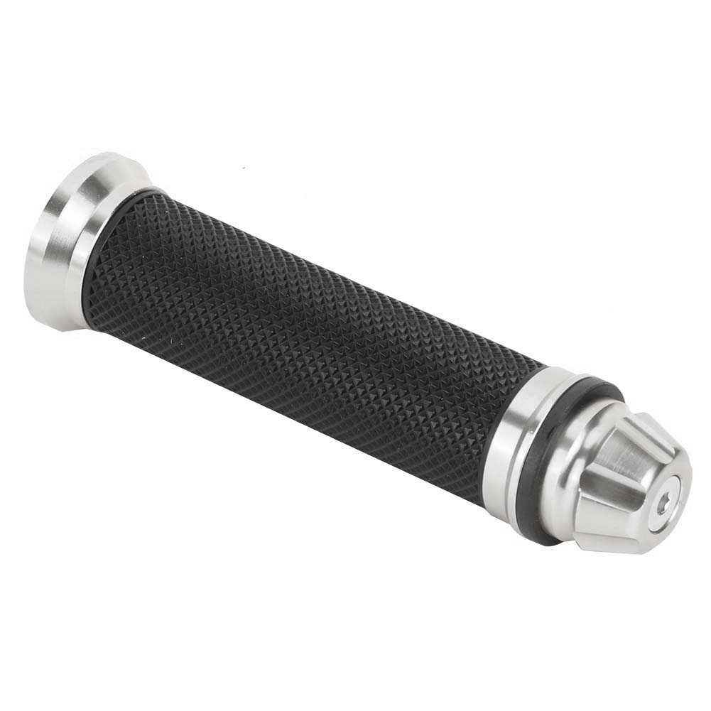 Cnc-gefräste Motorradgriffe Aus Aluminium Und Gummi Für 7/8-zoll-lenker, Silber, Für Fahrräder Und Motorräder
